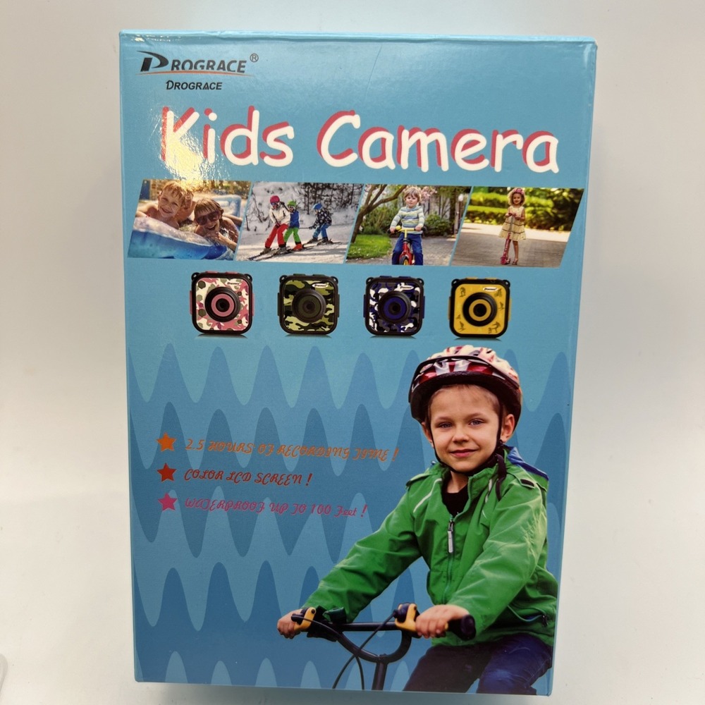 Prograce Kids Waterproof Camera Underwater Video Camera 1080P - Yellow NEW